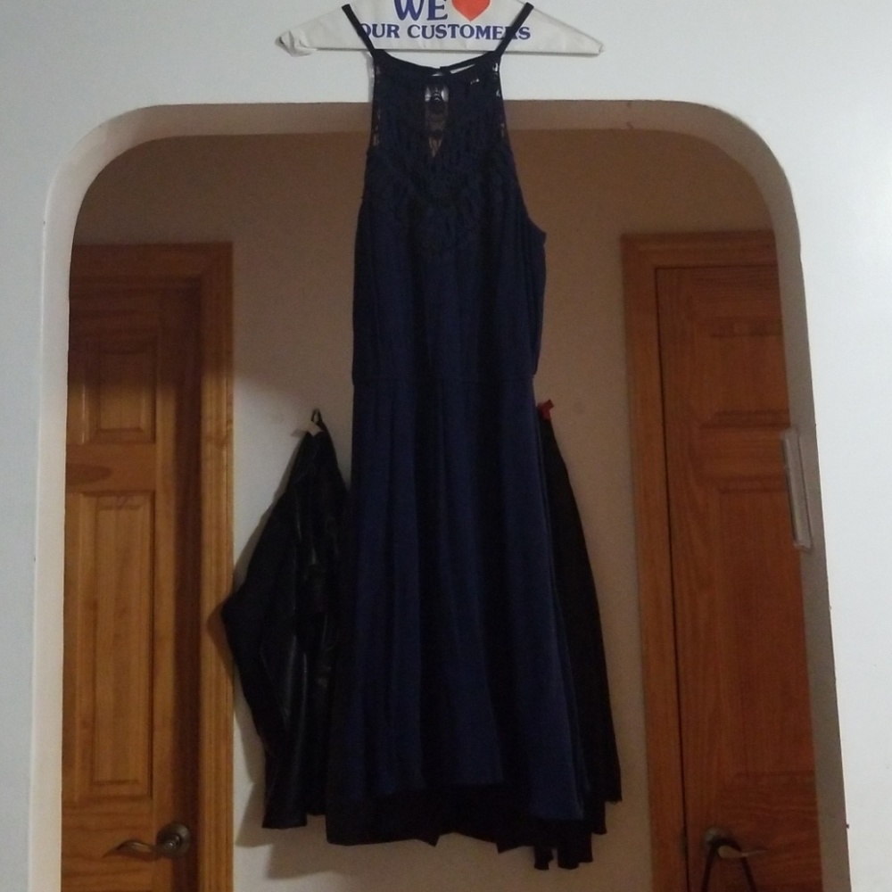 Navy halter dress